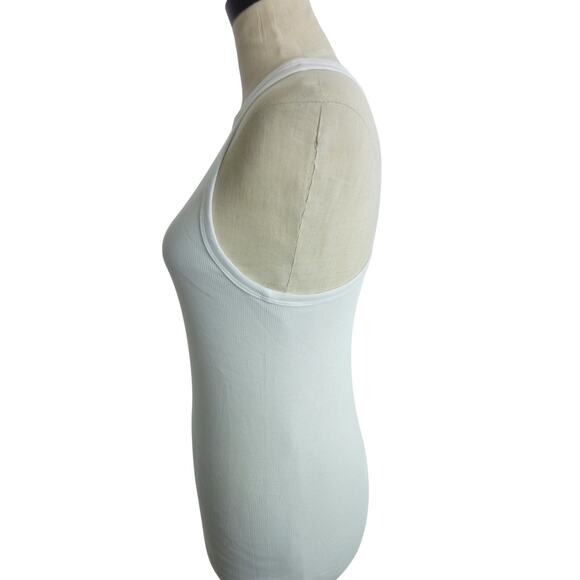 Everlane White Ribbed Racer Back Tank Top M - Picture 4 of 7